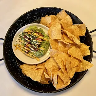 Chips &amp; Guac!  They put grilled Tuna in the Guac.