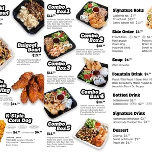 menu, sushi and sashimi