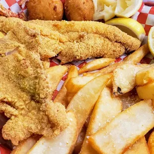 The catfish is great and the fries are wonderful as well!