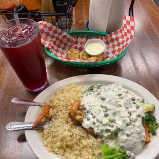 I went with the daily special Grilled Tilapia with a side of the food was so Good seasoned to perfection