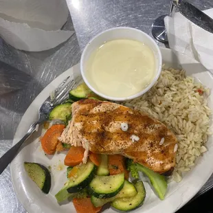 Salmon w/ Veggies &amp; Rice