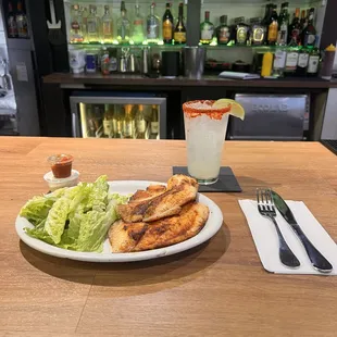 Tilapia and side salad.