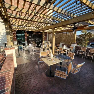 Big patio, sun or shade options.