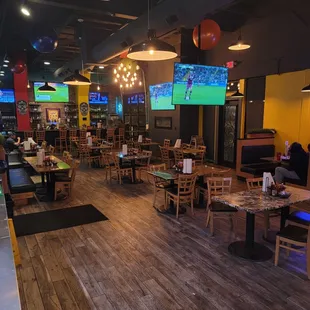Main indoor dining room, looking toward sports bar