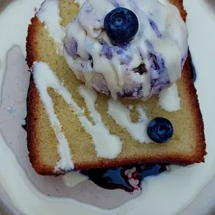 Olive oil cake with blueberries