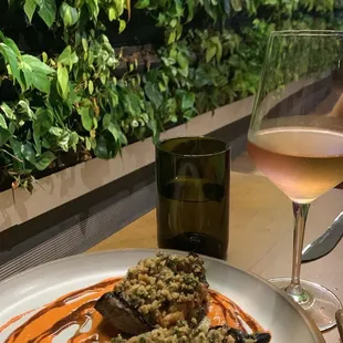 Charred eggplant small plate