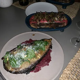 Roasted Half Eggplant Plate