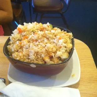 The order of rice with shrimp was HUGE and delicious!