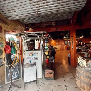 The host stand is a piece right off of a boat! So cute!