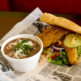 Poboy with Rice &amp; Beans