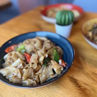 two bowls of food on a table