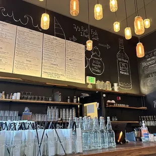 Posted Menu on the back wall