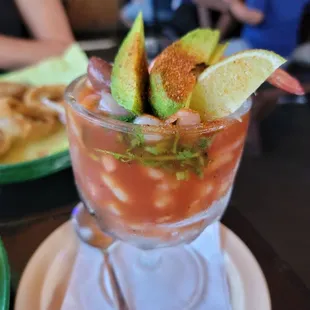 Large spicy shrimp cocktail