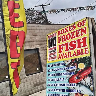 a sign for a seafood restaurant