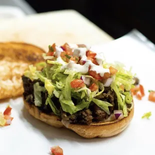 a close up of a sandwich