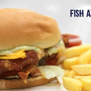 a burger and french fries