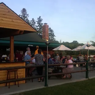 Outdoor patio and bar.