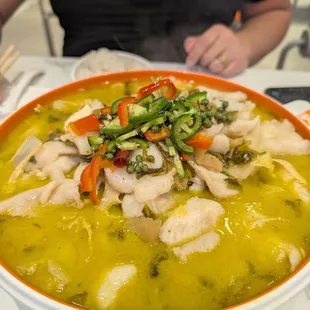 Green Sichuan Basa Fish Soup