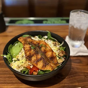 Chopped Spinach and Salmon Salad