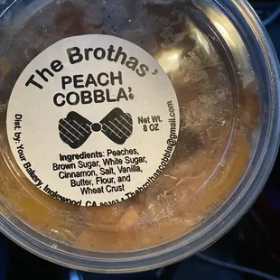 Had to pick this peach cobbler up at a Chinese takeout down the street (from the Inglewood location- now closed