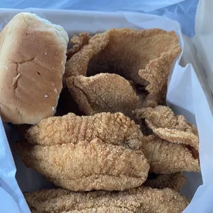 Catfish Dinner 1/2 of the Sixteen Pieces of Fish (Choice of Two Types of Fish)