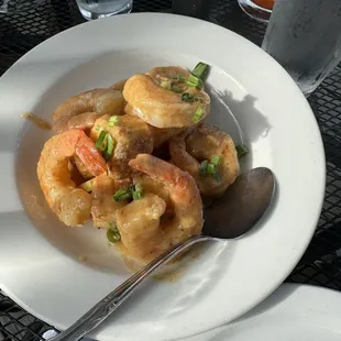BBQ shrimp with grit cake special