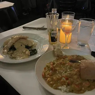 Crawfish Etouffee and Grouper