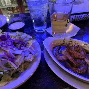 Bbq shrimp &amp; salad
