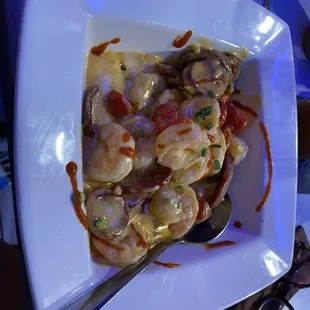 Shrimp and grits. Awesome and very cheesy!