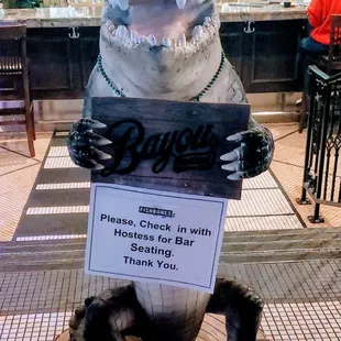 Just inside the door