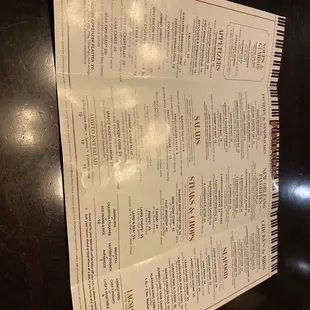  a menu on a table