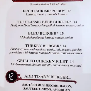 menu