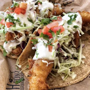 Battered fish Tacos