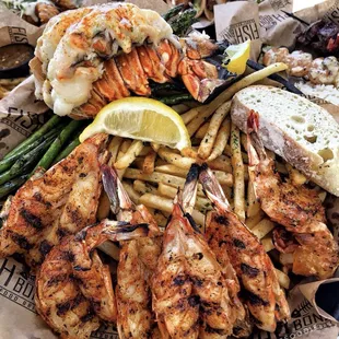 Giant Shrimp and a Lobster Tail