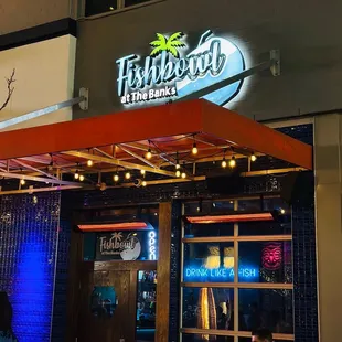 the front of the restaurant