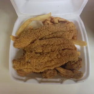 Fish combo - catfish and 4 wings