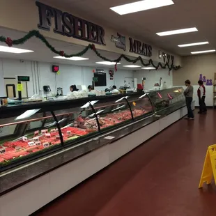 the inside of a butcher shop