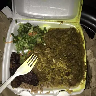 Delicious curry goat (medium size $8.50)