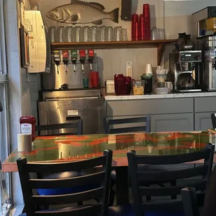 the kitchen and dining area