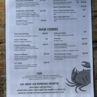 Menu back