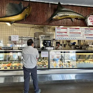 The fish shop to order take home seafood for your cooking.