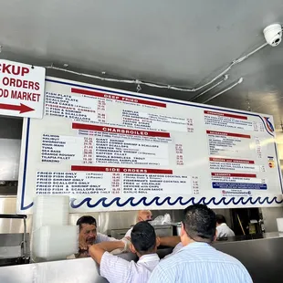 The menu and ordering window