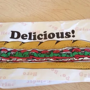 Even the bag knows! That eggplant parm sub was awesome.