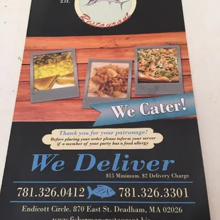 Menu &amp; hours