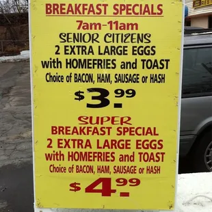 Daily specials