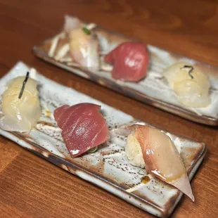 Tuna Nigiri , Mackerel Nigiri , Yellowtail Nigiri