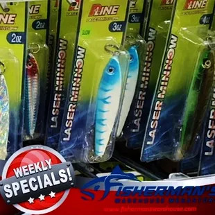 P-Line Lazor Minnows | Buy 4, Get 1 for a Penny All Sizes, All Fisherman's Warehouse Locations $3.49 to $7.99 Thru Sept 9