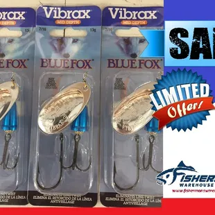 Blue Fox Spinners | Buy 4, Get 1 for a Penny. ALL SIZES | ALL LOCATIONS. of Fisherman's Warehouse Thru 8/19 Only