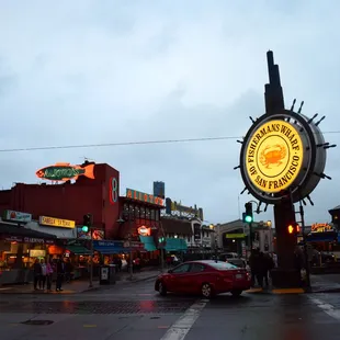 Fishermans wharf on a rainy, chilly Bay Area day!