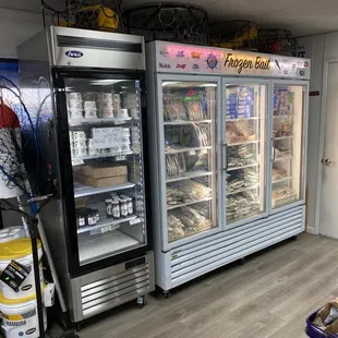 Worms, frozen and live baits